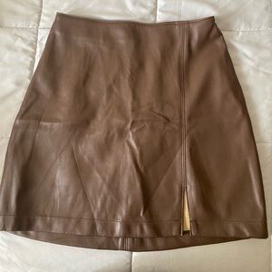 Brown Ultra High Rise Mini Skirt, XS